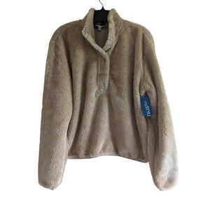 Fleece Sweater. Zipper Closure.  Tan. Size Small. New